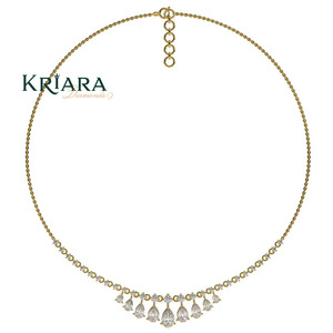 S925 Women's Gold Plated Moissanite <b>Statement</b> <b>Necklace</b> Pear Cut Claw Setting Luxury Water Drop Chain <b>Necklaces</b> - Product Image 3