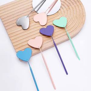Morje Surgical Stainless Steel Heart Shape <b>Magnifying</b> Wall Mounted <b>Makeup</b> <b>Mirrors</b> Multiple Colors Textured Handles for Easy Grip - Product Image 1