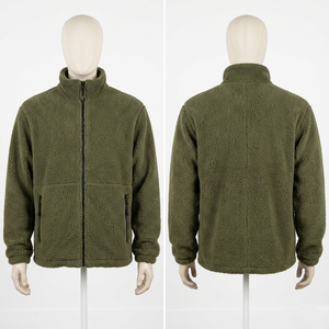 Premium 320 GSM Polar Fleece Work <b>Jacket</b> Dark <b>Grey</b> Printed Panel Style Custom Screen Print Embroidery Logo Winter Hiking Camping - Product Image 6