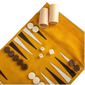Sac de rangement de voyage pour jeu de dés enroulable en cuir PU jaune carré moulé avec boîte - Product Image 2