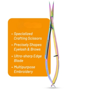 Ciseaux droits à ressort en titane arc-en-ciel 5 pouces en acier japonais pour coupe de précision, outil pour cils et sourcils - Product Image 3