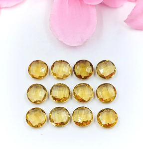 พลอยซิทรินสีเหลืองทรงกลมเจียระไนคุณภาพ AAA ขนาด 12x12 มม. สำหรับทำเครื่องประดับ - Product Image 3