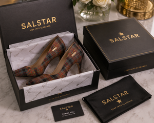 Chaussures à talons aiguilles pour femmes, style écossais, à motif tartan, pour mariage et soirée, à bout pointu, vente en gros - Product Image 5
