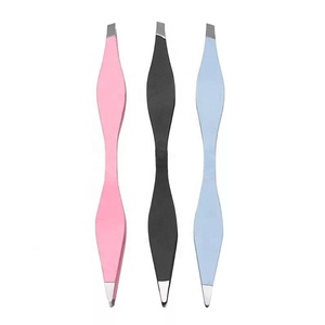 Pince à épiler sourcils personnalisable en acier durable, à pointe inclinée et affûtée, avec ciseaux à ressort pour sourcils et cils - Product Image 1