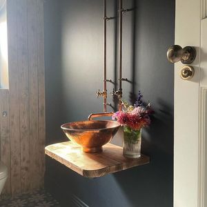 Classic Handmade Brass Wash <b>Basin</b> Premium Countertop Bathroom Vessel Sink Durable Decorative Luxury Interior Improvement Solutio - Product Image 1