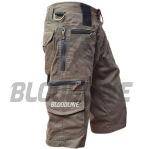 BLOODLINE INTERNATIONAL Short cargo pour homme, taille mi-haute, fermeture élastique, séchage rapide, tissu enduit PU, short décontracté, camouflage - Product Image 6