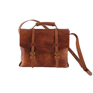 Unisex XL Genuine Leather Vintage Cross-Body Tote <b>Bag</b> Solid Pattern Zipper Closure 1-1.9L Capacity Daily Travel Polyester - Product Image 5