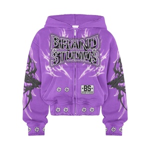 Men's Heavyweight Cotton Blend fashion wear Custom Logo unique Tracksuit <b>Distressed</b> Embroidery Breathable Wholesale - Product Image 5
