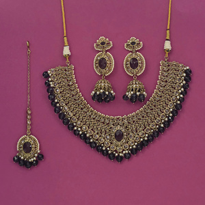 Collier de luxe de haute qualité, design antique, avec placage Mehndi 901716 - Product Image 5