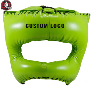 Neon Green PU Boxing Set with <b>Head</b> guard Gloves and Abdominal Protector for <b>Training</b> - Product Image 4