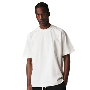 Men Super Heavyweight Blank T Shirt <b>Neutral</b> Oversized Cotton Short Sleeve Crew Neck Casual Plain Tee OEM - Product Image 5