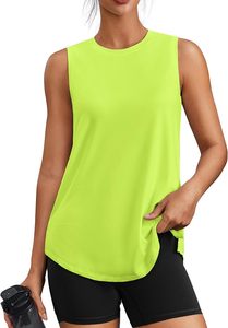 Nueva Camiseta sin Mangas para Mujer, Amarilla, Cuello Redondo, Tejida, de Secado Rápido, Estilo Casual, ODM OEM - Product Image 5