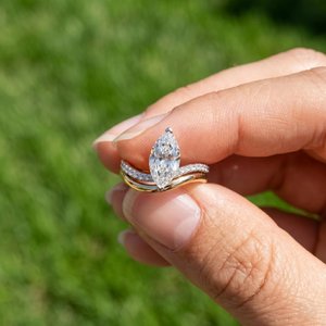 แหวนหมั้นเพชรทรงมาร์คีส์วินเทจ ผลิตในห้องปฏิบัติการ ชุบทองคำขาว 14K ดีไซน์วงแหวนแบบ Bypass Swirl Pav ประดับเพชรแบบ Prong Setting สำหรับวันครบรอบ - Product Image 6