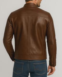 Real Black Cowhide <b>Long</b> Front Coat Vintage Men's Mandarin Collar <b>Waterproof</b> Winter Leather Bomber <b>Jacket</b> ISO - Product Image 2