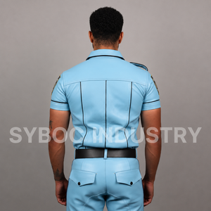 เสื้อหนังผู้ชายแขนสั้นหนังแกะแท้, เสื้อลำลองหนังนุ่มเสื้อแฟชั่น - Product Image 5