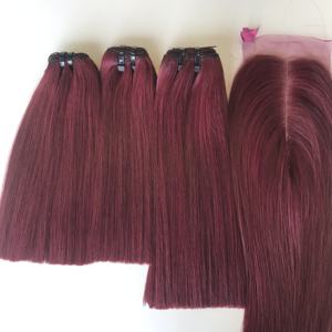 Meilleur prix naturel vierge brut bourgogne vietnamien cheveux luxe bonestraight génie trame brut vietnamien cheveux faisceaux - Product Image 5