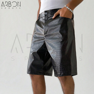 Service OEM ODM, design et tailles personnalisées confortables, fournisseur en gros, qualité supérieure, style le plus récent, shorts en cuir pour hommes - Product Image 4