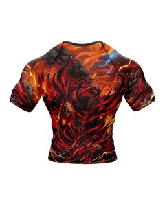 Rashguard de compression en Spandex imprimé sur mesure à manches courtes, sublimation frontale, respirant, pour grappling - Product Image 4