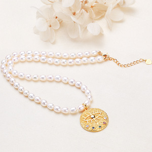 Collar de Perlas de Agua Dulce con Colgante de Moda para Mujer, Estilo Cielo Estrellado, de Zhuji, Cadena de Lujo Ligero al por Mayor - Product Image 4