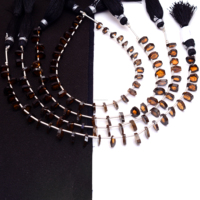 Perles brutes de tourmaline naturelle brune de haute qualité, lisses, 8 pouces, 6x6-7x7 mm, faites à la main, pour la fabrication de bijoux en gros