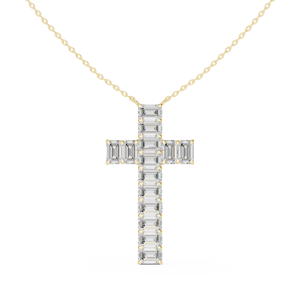 Exquisita joyería Vintage piedras preciosas de cristal completo Cruz colgante fiesta mujeres Cruz clavícula collar - Product Image 2