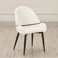 Fauteuil de salon crème au design moderne, avec fonction réglable, pieds en métal, en tissu, idéal pour appartement, hôtel, chambre ou salle à manger
