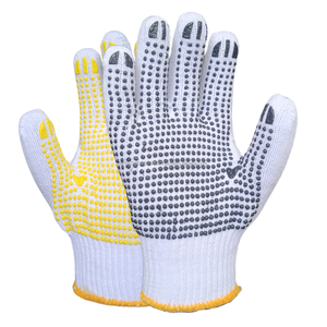 Gants en coton jetables Points en PVC assurant un confort de protection maximal Antidérapant Caractéristiques antistatiques pour la sécurité agricole - Product Image 1
