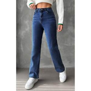 Jean en denim bleu pierre taille haute pour femme, coupe ample, extensible, doux, écologique, durable, décontracté, tailles 26-40 - Product Image 4