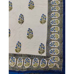 Couette double réversible en coton 100% imprimée à la main au motif floral, style vintage, écologique, pour la maison - Product Image 2