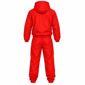 Custom <b>Men</b>’s Windbreaker Tracksuit Set 2 Piece Polyester Nylon Full <b>Zip</b> Athletic Sportswear <b>Jogger</b> Pants OEM ODM in Red color - Product Image 3
