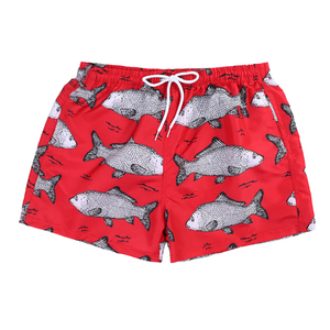 Shorts de bain unisexes pour hommes, séchage rapide, tissu tissé, imprimé floral, au-dessus du genou, légers, respirants, avec cordon de serrage - Product Image 4