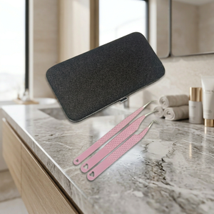 Pinzas Japonesas de Acero Inoxidable para Extensión de Pestañas, para Artistas de Pestañas, Profesionales de Salones de Belleza, Incluye Aguja para Puntos Negros y Acné - Product Image 1
