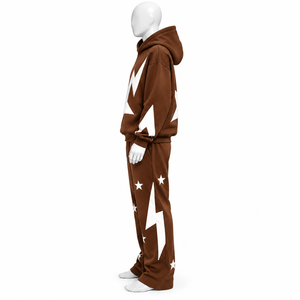 Ensemble survêtement unisexe streetwear en coton 100% avec logo personnalisé imprimé, effet délavé, comprenant un sweat à capuche oversize et un pantalon de survêtement à manches longues - Product Image 6