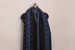 Pashmina Reversible Mediana para Mujer, Ligera, Suave, de Lana, Negra y Azul, para Todas las Temporadas, Ideal para Fiestas - Product Image 1