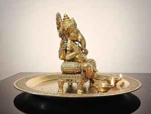 Estatua Grande de Latón del Señor |   Artesanía Metálica Hecha a Mano, Arte Pop Moderno, Ecológico, Decoración para el Hogar con Dios Hindú de la Suerte para Cumpleaños - Product Image 2