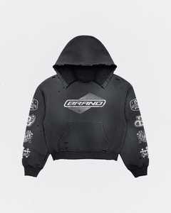 ชุดเซ็ตวินเทจผู้ชาย เสื้อฮู้ดดี้แบบสวมหัว กางเกงจ็อกเกอร์ลำลอง สไตล์สตรีทแวร์ ชุดกีฬาเข้าชุด 2 ชิ้น - Product Image 2