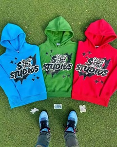 Ensemble de survêtement streetwear pour homme en coton épais 100 % avec impression en relief et logo personnalisé - Product Image 3