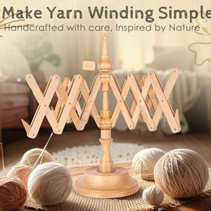 เครื่องม้วนไหมพรมไม้สีน้ำตาล ใช้สำหรับถักไหมพรมได้ดีเยี่ยม โดย Ayaans Creations - Product Image 6