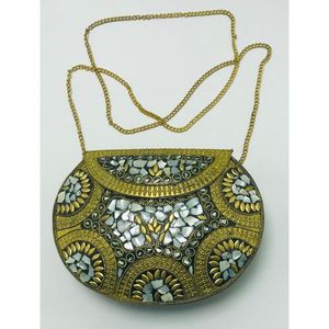 Women's Antique <b>Silver</b> Finish Evening Bag Elegant Crystal Fashion Accessories - Product Image 5