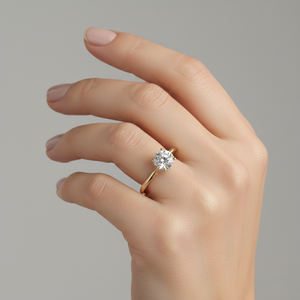 Anillo de Compromiso con Diamante Cultivado en Laboratorio, Oro Rosa de 14K, Corte Catedral, Pavé Solitario, para Fabricante de Joyería Personalizada Certificada - Product Image 5