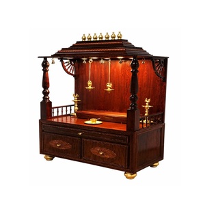 Buy Designer Pooja Ghar <b>Mandir</b> Home Modern Teak Wood Bell Design Temple Best Pooja Room Customized Size Personalized - Product Image 1