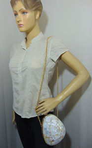 Pochette de Soirée de Luxe pour Femme, Sac à Main en Tissu avec Chaîne en Métal Nacre et Mosaïque de Pierres Géométriques, Cadeau de Mariage, Fermeture Éclair - Product Image 3