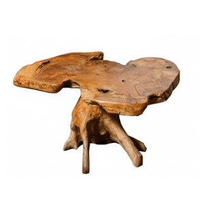 ARTERRA Luxury Handmade Solid Teak Root Coffee Table Set Sculpted Chairs Modern Rustic Natural Wood Outdoor Patio Furniture - Product Image 5