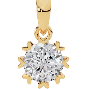Pendentif élégant en forme de cœur avec diamant solitaire taille ronde excellente en or 18 carats, bijou romantique étincelant - Product Image 1
