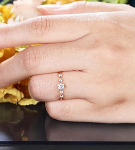 Round Cut Moissanite <b>Ring</b> 925 Sterling <b>Silver</b> Engagement <b>Ring</b> Brilliant <b>Solitaire</b> Minimalist Dainty Wedding Promise <b>Ring</b> - Product Image 4