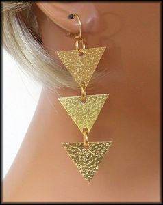 Unique Geometric Brass <b>Drop</b> Earring Vintage Hoop For Wedding Festive Party New Arrival Women Ethnic Fashion Jewelry Statement - Product Image 4