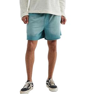 ¡Novedad de 2025! Ropa de calle informal para hombre, pantalones cortos lavados con ácido, de secado rápido, de algodón transpirable, logotipo personalizado, patrón sólido, cintura elástica, lona - Product Image 2