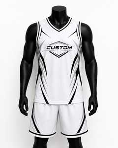 OEM Custom Team Basketball Uniforms-100% Polyester Quick Dry Breathable V-Neck Sleeveless Elastic Waist Digital Printed Custom - Product Image 1