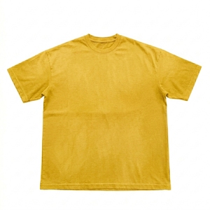 T-shirt surdimensionné en coton épais 275 g/m² OEM, design personnalisé, pour homme, coupe ample, déchiré, court, vintage, délavé à l'acide, effet usé - Product Image 1