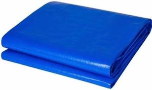 High Strength Waterproof PE Tarpaulin Fabric Reflective Shrink-Resistant Heavyweight 300g/m Outdoor Curtain Decorative Blue - Product Image 3